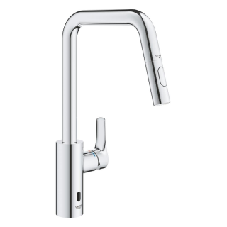 GROHE Eurosmart 1012350000 Einhand-Spültischbatterie, herausziehbar, hoher Auslauf, 1/2", Chrom