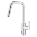 GROHE Eurosmart 1012350000 Einhand-Spültischbatterie, herausziehbar, hoher Auslauf, 1/2", Chrom