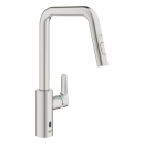 GROHE Eurosmart 101235DC00 Einhand-Spültischbatterie, herausziehbar, hoher Auslauf, 1/2", Supersteel