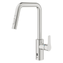 GROHE Eurosmart 101235DC00 Einhand-Spültischbatterie, herausziehbar, hoher Auslauf, 1/2", Supersteel