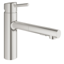 GROHE Concetto 30273DC1 Einhand-Spültischbatterie, herausziehbar, mittelhoher Auslauf, DN 15, Supersteel