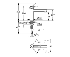 GROHE Concetto 31128DC1 Einhand-Spültischbatterie,...