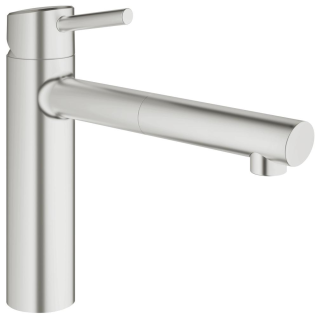 GROHE Concetto 31129DC1 Einhand-Spültischbatterie, herausziehbar, mittelhoher Auslauf, DN 15, Supersteel