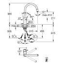GROHE Concetto 31212003 Niederdruck, Einhand-Spültischbatterie,herausziehbar, hoher Auslauf, DN 15 Chrom