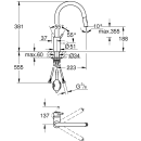 GROHE Concetto 31483002 Einhand-Spültischbatterie, herausziehbar, hoher Auslauf, 1/2", Chrom