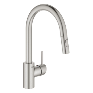 GROHE Concetto 31483DC2 Einhand-Spültischbatterie, herausziehbar, hoher Auslauf, 1/2", Supersteel