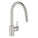 GROHE Concetto 31483DC2 Einhand-Spültischbatterie, herausziehbar, hoher Auslauf, 1/2", Supersteel