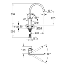 GROHE Concetto 32661DC3 Einhand-Spültischbatterie, hoher Auslauf, DN 15 Supersteel