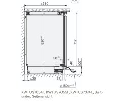 Miele Unterbau-Weintemperierschrank KWTUS 7054 F  82-88 cm Nischenhöhe