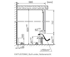 Miele Unterbau-Weintemperierschrank KWTUS 7096 E  82-88 cm Nischenhöhe