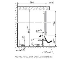 Miele Unterbau-Weintemperierschrank KWTUS 7196 E  86-92 cm Nischenhöhe
