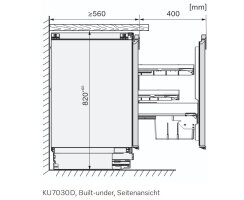 Miele Unterbau-Kühlschrank KU 7030 D - Nischenhöhe 820-880 mm