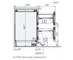 Miele Unterbau-Kühlschrank KU 7175 D - Nischenhöhe 860-920 mm