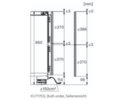 Miele Unterbau-Kühlschrank KU 7175 D - Nischenhöhe 860-920 mm