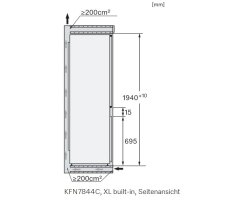 Miele Einbau-Kühl-Gefrierkombi KFN 7844 C - Nische 194 cm