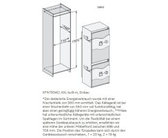 Miele Einbau-Kühl-Gefrierkombi KFN 7934 D - Nische 194 cm - Nischenbreite 71 cm
