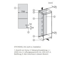 Miele Einbau-Kühl-Gefrierkombi KFN 7934 D - Nische 194 cm - Nischenbreite 71 cm