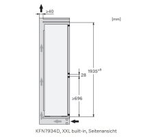 Miele Einbau-Kühl-Gefrierkombi KFN 7934 D - Nische 194 cm - Nischenbreite 71 cm