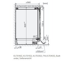 Miele Unterbau-Gefrierschrank FNUS 7040 D - Nische 820-880 mm