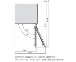 Miele Unterbau-Gefrierschrank FNUS 7140 C - Nische 860-9200 m