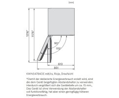 Miele Stand-Wein-Gefrierkombination KWNS 4784 DE Edelstahl - Höhe 185 cm - Side-by-Side fähig