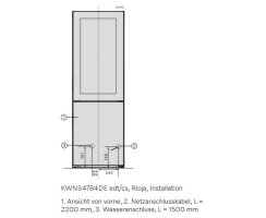 Miele Stand-Wein-Gefrierkombination KWNS 4784 DE Edelstahl - Höhe 185 cm - Side-by-Side fähig