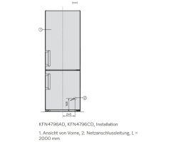 Miele Stand-Kühl-Gefrierkombination KFN 4796 AD - Edelstahl CleanSteel - 201x75cm HxB