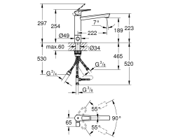 GROHE BauLoop 31713000 Einhand-Spültischbatterie, mittelhoher Auslauf, 1/2" Chrom