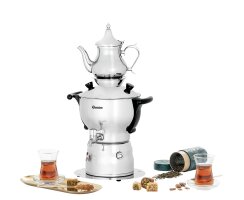 Bartscher Samowar 3L, mit Teekanne 1L, Edelstahl, 191007 *Verpackung beschädigt*