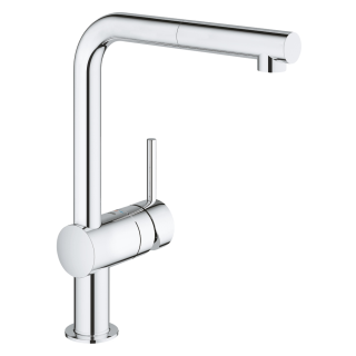 GROHE Minta 31397000 Niederdruck, Einhand-Spültischbatterie, herausziehbar, hoher Auslauf, DN 15 Chrom