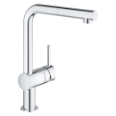 GROHE Minta 31397000 Niederdruck, Einhand-Spültischbatterie, herausziehbar, hoher Auslauf, DN 15 Chrom