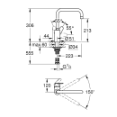 GROHE Eurodisc Cosmopolitan 32259003 Einhand-Spültischbatterie, schwenkbarer hoher Auslauf, DN 15 Chrom