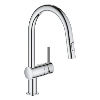 GROHE Minta 32321002 Einhand-Spültischbatterie, herausziehbare Dual-Spülbrause, hoher Auslauf, 1/2", Chrom