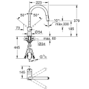 GROHE Minta 32321002 Einhand-Spültischbatterie, herausziehbare Dual-Spülbrause, hoher Auslauf, 1/2", Chrom