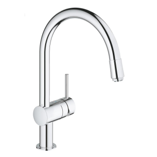 GROHE Minta 32511000 Niederdruck, Einhand-Spültischbatterie, herausziehbar, hoher Auslauf, DN 15 Chrom