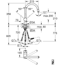 GROHE Minta 32511000 Niederdruck, Einhand-Spültischbatterie, herausziehbar, hoher Auslauf, DN 15 Chrom