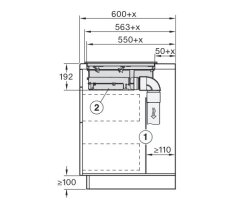Miele Kochfeld mit Wrasenabzug KMDA 5649 FR - 626 x 526 mm