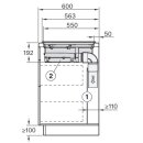 Miele Kochfeld mit Wrasenabzug KMDA 5649 FR - 626 x 526 mm