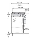 Miele Kochfeld mit Wrasenabzug KMDA 5649 FR - 626 x 526 mm