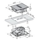 Miele Kochfeld mit Wrasenabzug KMDA 5649 FR - 626 x 526 mm