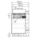 Miele Kochfeld mit Wrasenabzug KMDA 5649 FR - 626 x 526 mm