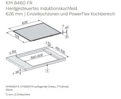 Miele KM 8460 FR Kombinations-Kochfeld mit Induktionsbeheizung