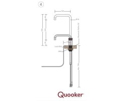 Quooker Nordic Square single tap mit COMBI+ Reservoir verchromt gl&auml;nzend 22+NSCHR