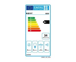 Novy Deckenhaube Pureline 90 cm Edelstahl mit LED und Cubic Motor 6830 inkl. 5-Jahre Garantie