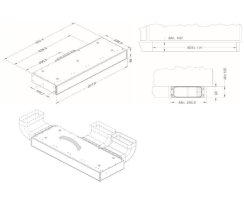 Novy flache Umluftbox mit Monoblockfilter 98 mm Grau (98x818x290mm) 7923400