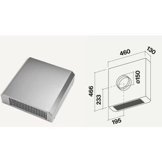 Abluft mit Außenwandgebläse 1000m³ 101064