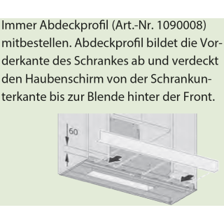 mit Abdeckprofil zur Abdeckung Vorderkannte Schrank 109008